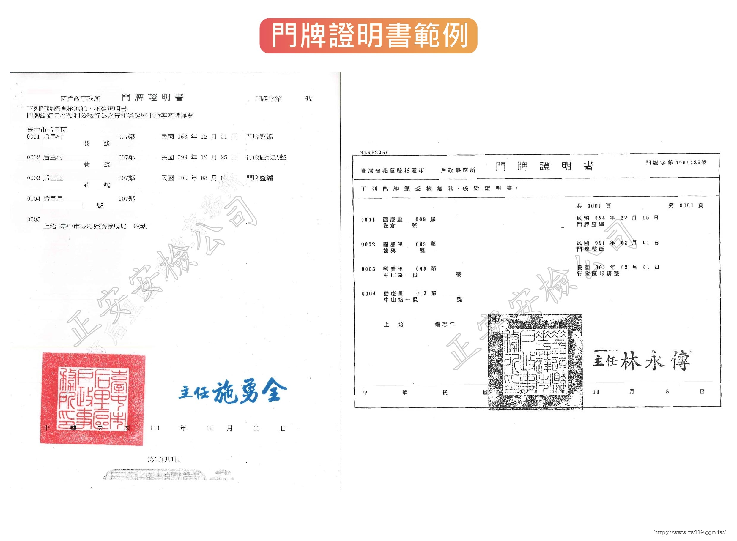 門牌證明書